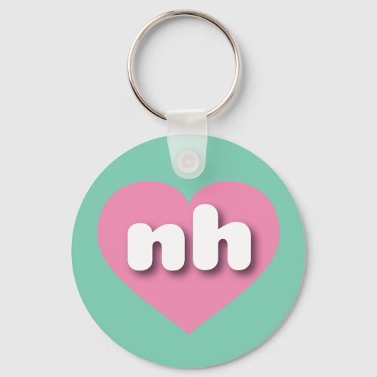 New Hampshire roze hart - Ik hou van Sleutelhanger (Voorkant)