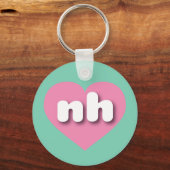 New Hampshire roze hart - Ik hou van Sleutelhanger (Voorkant)