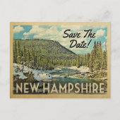 New Hampshire Save the Date Mountains Aankondigingskaart (Voorkant)