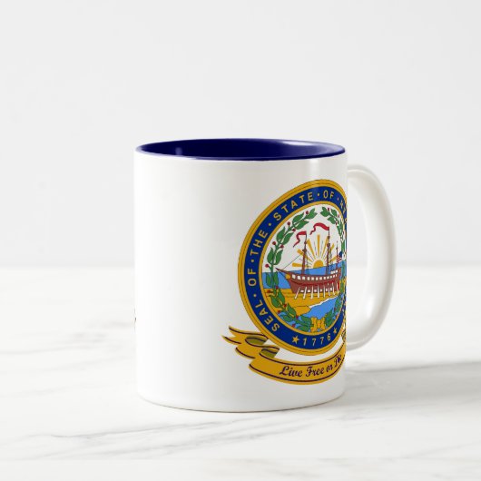 New Hampshire Seal Tweekleurige Koffiemok (Voorkant rechts)