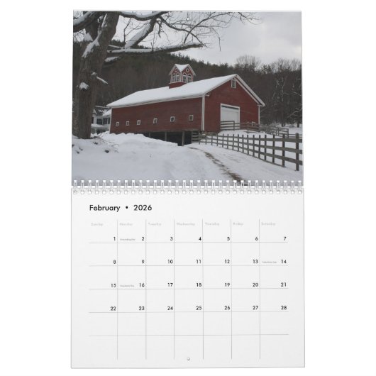 New Hampshire Seasons Calendar Kalender (Feb 2026)
