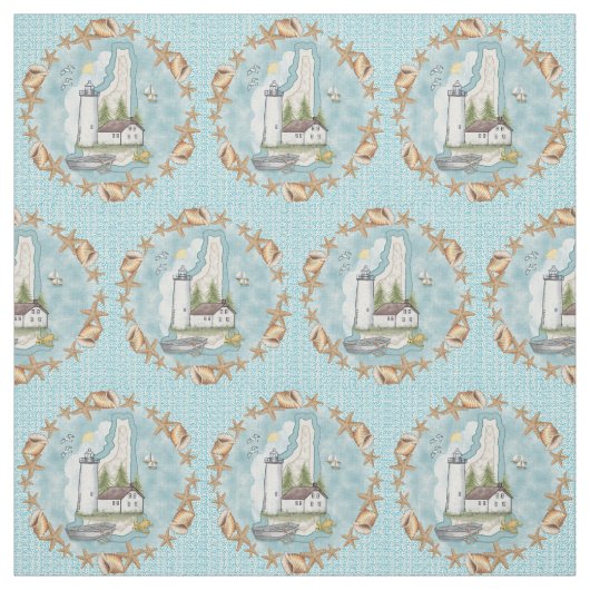 New Hampshire Shells vuurtoren Stof (Swatch)