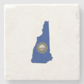 New Hampshire Silhouette Map Shaped State Flag Stenen Onderzetter (Voorkant)