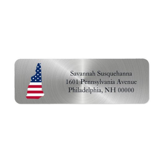 New Hampshire Silver State American Flag Patriotic Etiket (Voorkant)