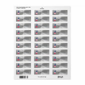 New Hampshire Silver State American Flag Patriotic Etiket (Full Sheet)