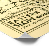  New Hampshire Ski Kaart Afdrukken Poster (Hoek)