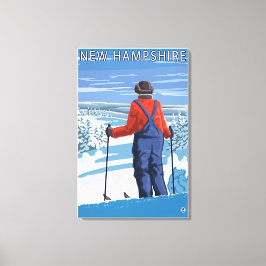 New Hampshire Skier Admiring Uitzicht Canvas Afdruk (Voorkant)