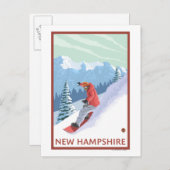 New Hampshire Snowboarder Scene Briefkaart (Voorkant / Achterkant)