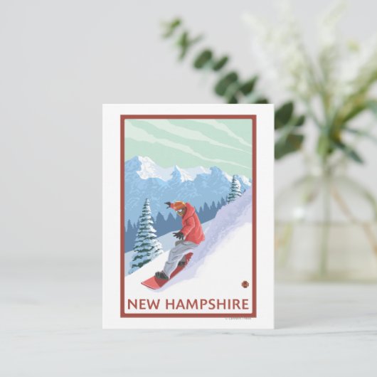New Hampshire Snowboarder Scene Briefkaart (Staand voorkant)