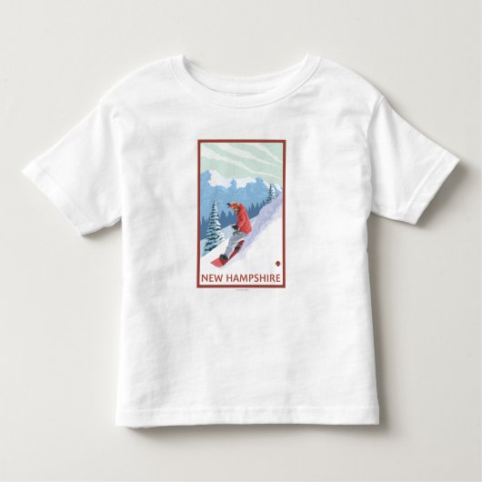 New Hampshire Snowboarder Scene Kinder Shirts (Voorkant)