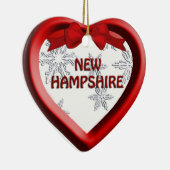 New Hampshire Snowflake Heart kerstversiering Keramisch Ornament (Rechts)