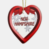 New Hampshire Snowflake Heart kerstversiering Keramisch Ornament (Links)