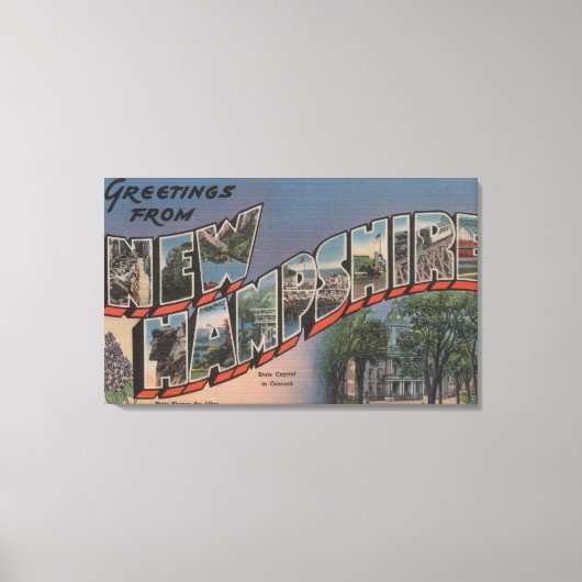 New Hampshire (Staatskapitaal/Bloem) Canvas Afdruk (Voorkant)