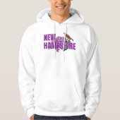 New Hampshire Staatsymbolen Paarse Vink & Seringen Hoodie (Voorkant)