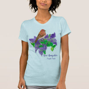 New Hampshire State Bird Paarse vink T-shirt