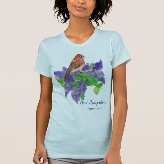 New Hampshire State Bird Paarse vink T-shirt (Voorkant)