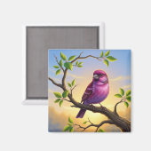 New Hampshire State Bird Purple Finch Magneet (Voorkant / Achterkant)