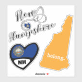 New Hampshire State, blad van Die Cut Stickers (Vel)