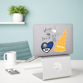 New Hampshire State, blad van Die Cut Stickers (Laptop op bureau)