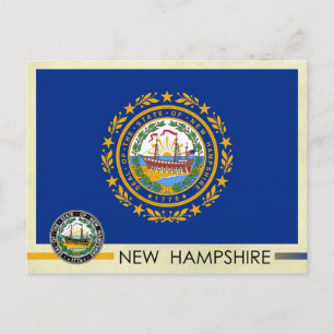New Hampshire State Flag and Seal Briefkaart