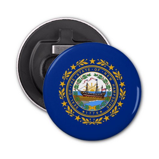 New Hampshire State Flag Button Flesopener (Voorkant)