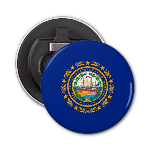 New Hampshire State Flag Design Button Flesopener (Voorkant)