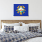 New Hampshire State Flag Design Canvas Afdruk (Insitu (Slaapkamer))