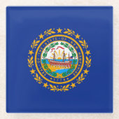 New Hampshire State Flag Design Decor Glazen Onderzetter (Voorkant)