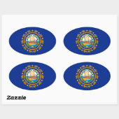 New Hampshire State Flag Design Ovale Sticker (Vel)