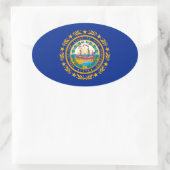 New Hampshire State Flag Design Ovale Sticker (Tas)