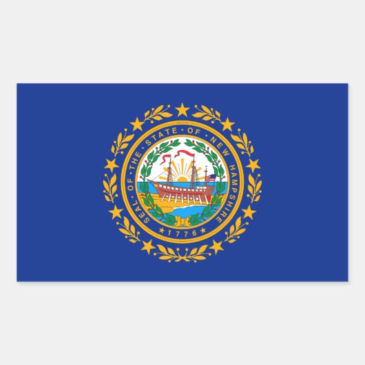 New Hampshire State Flag Design Rechthoekige Sticker (Voorkant)