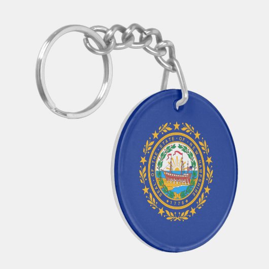 New Hampshire State Flag Design Sleutelhanger (Voorkant Links)