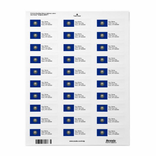 New Hampshire State Flag Etiket (Full Sheet)