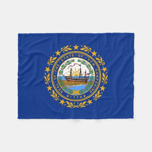 New Hampshire State Flag Fleece Deken (Voorkant (Horizontaal))
