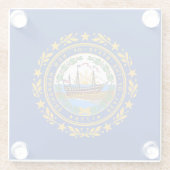 New Hampshire State Flag Glazen Onderzetter (Achterkant)