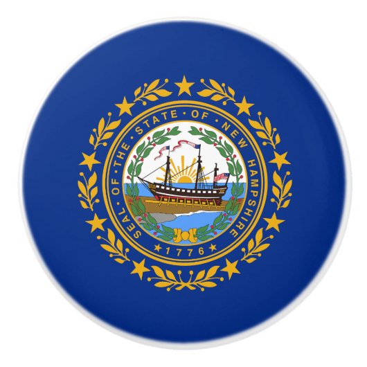 New Hampshire State Flag Keramische Knop (Voorkant)