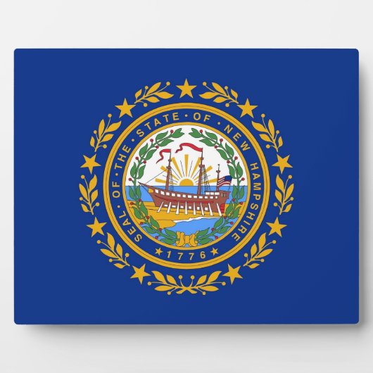 New Hampshire State Flag Plaque Fotoplaat (Voorkant)