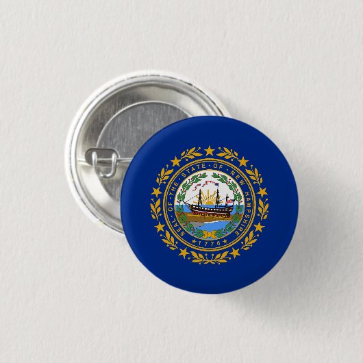 New Hampshire State Flag Ronde Button 3,2 Cm (Voorkant /achterkant)