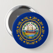 New Hampshire State Flag Ronde Button 4,0 Cm (Voorkant /achterkant)