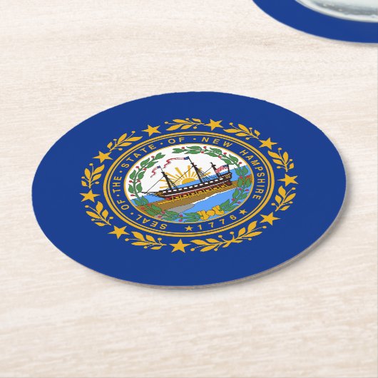 New Hampshire State Flag Ronde Kartonnen Onderzetter (Gebogen)