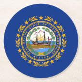 New Hampshire State Flag Ronde Kartonnen Onderzetter (Voorkant)