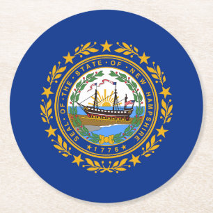 New Hampshire State Flag Ronde Kartonnen Onderzetter