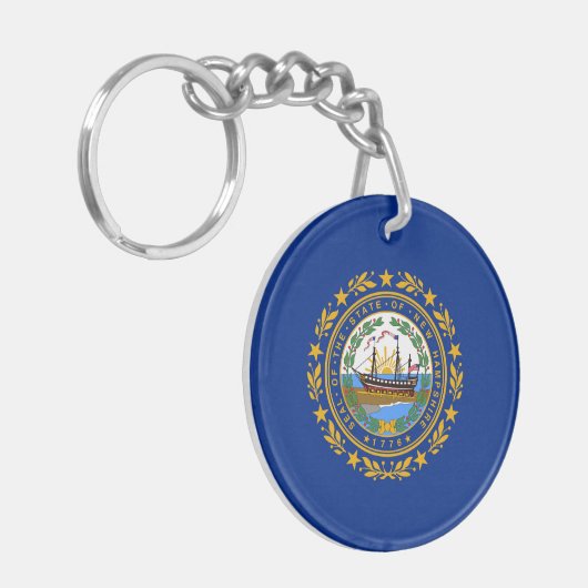 New Hampshire State Flag Sleutelhanger (Voorkant Links)