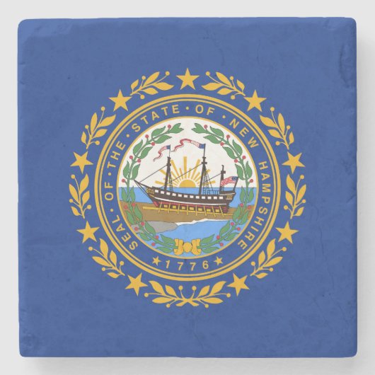 New Hampshire State Flag Stenen Onderzetter (Voorkant)
