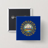 New Hampshire State Flag Vierkante Button 5,1 Cm (Voorkant /achterkant)