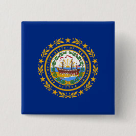 New Hampshire State Flag Vierkante Button 5,1 Cm