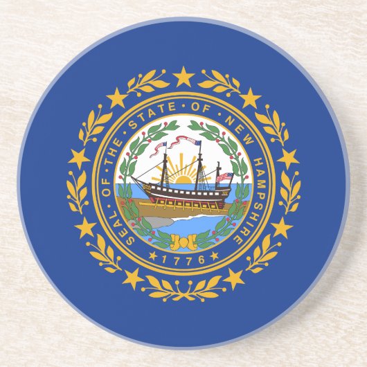 New Hampshire State Flag Zandsteen Onderzetter (Voorkant)