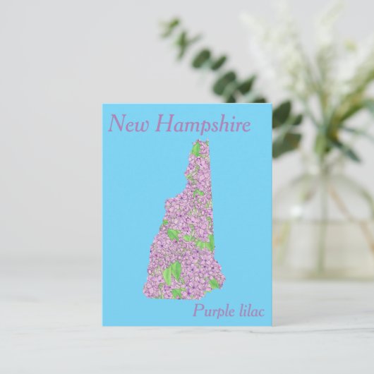 New Hampshire State Flower Collage Map Briefkaart (Staand voorkant)