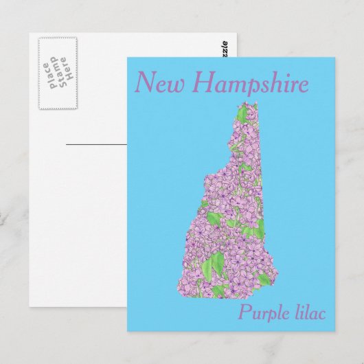 New Hampshire State Flower Collage Map Briefkaart (Voorkant / Achterkant)