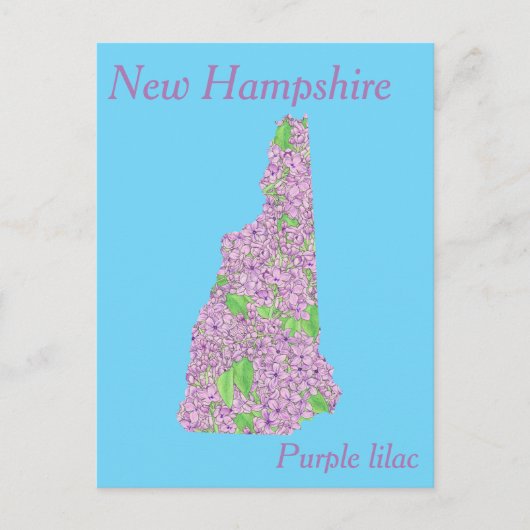 New Hampshire State Flower Collage Map Briefkaart (Voorkant)